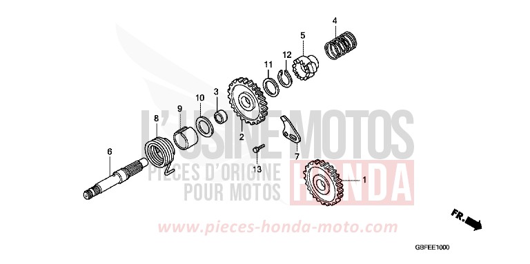 KICKSTARTERSPINDEL von CR85R "Big Wheel" EXTREME RED (R292) von 2007